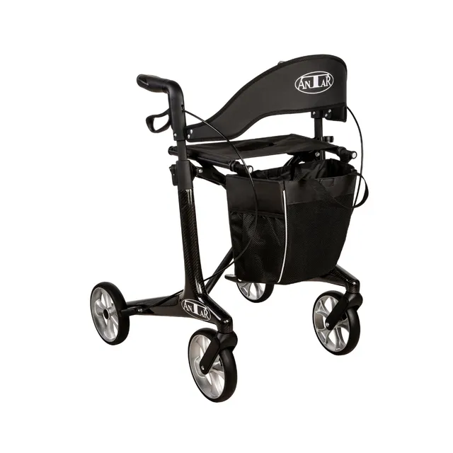 antar-rollator-at51047-carbon-mit-sitz-und-tasche image 1