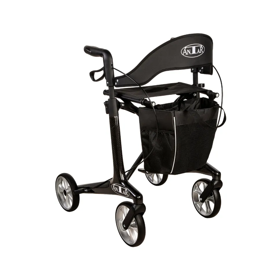 antar-rollator-at51047-carbon-mit-sitz-und-tasche image 1