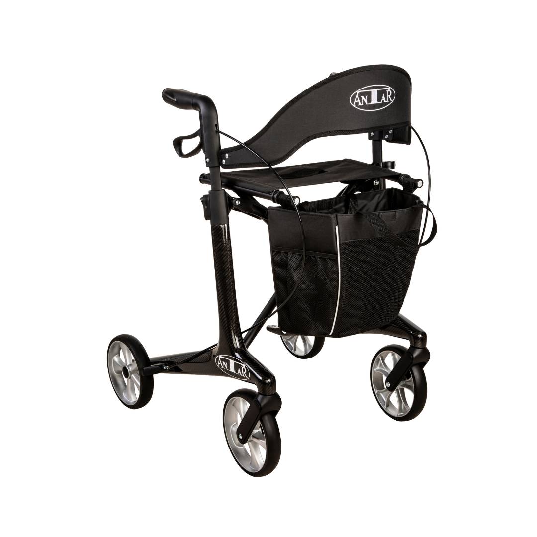 antar-rollator-at51047-carbon-mit-sitz-und-tasche image 1