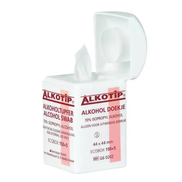 servocare-alkotip-alkoholtupfer-in-dispenserdose-155-stk image 1