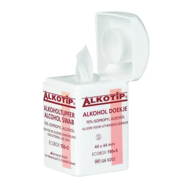 servocare-alkotip-alkoholtupfer-in-dispenserdose-155-stk image 1