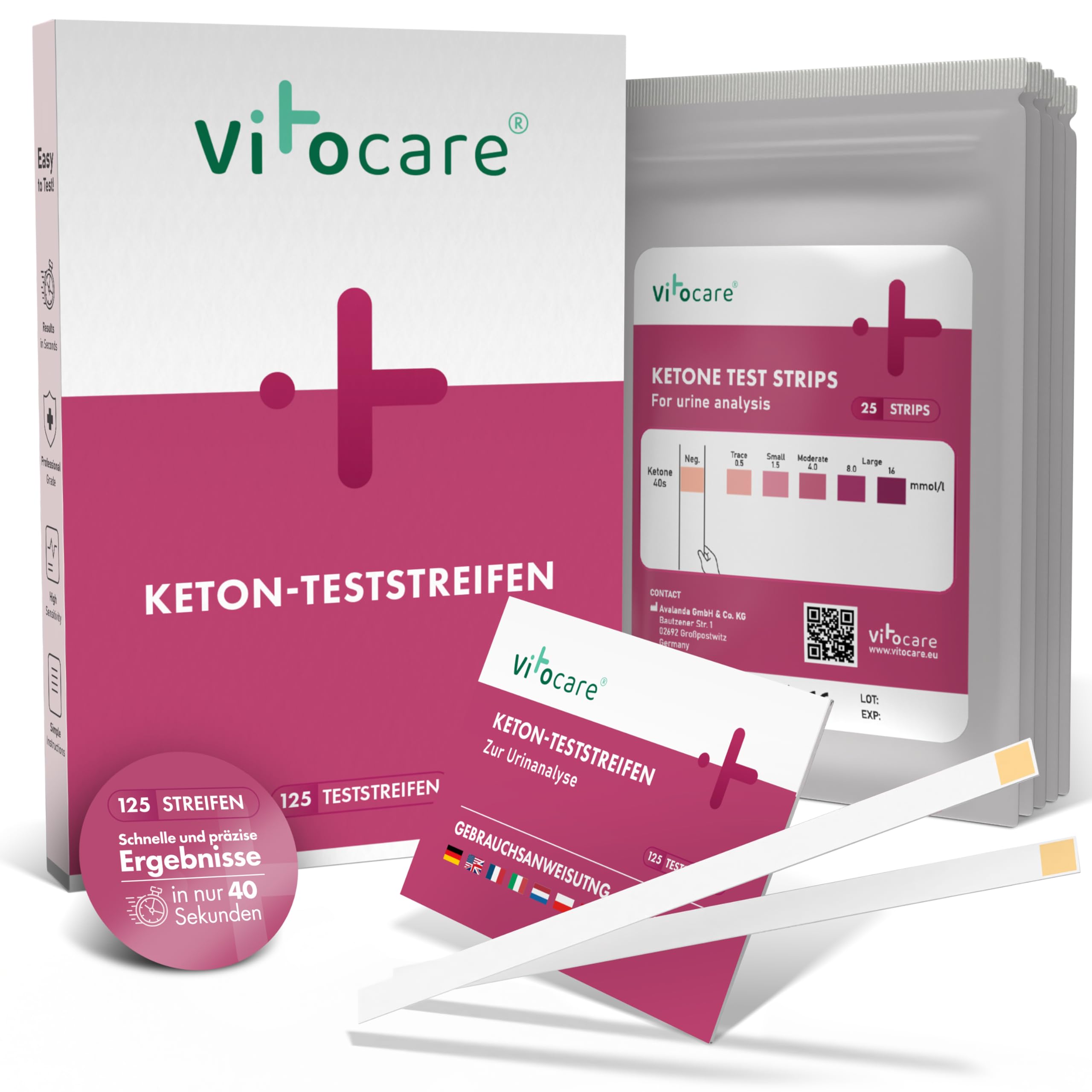 vitocare-ketose-teststreifen-urin-125-st-ck-mit-handbuch image 1